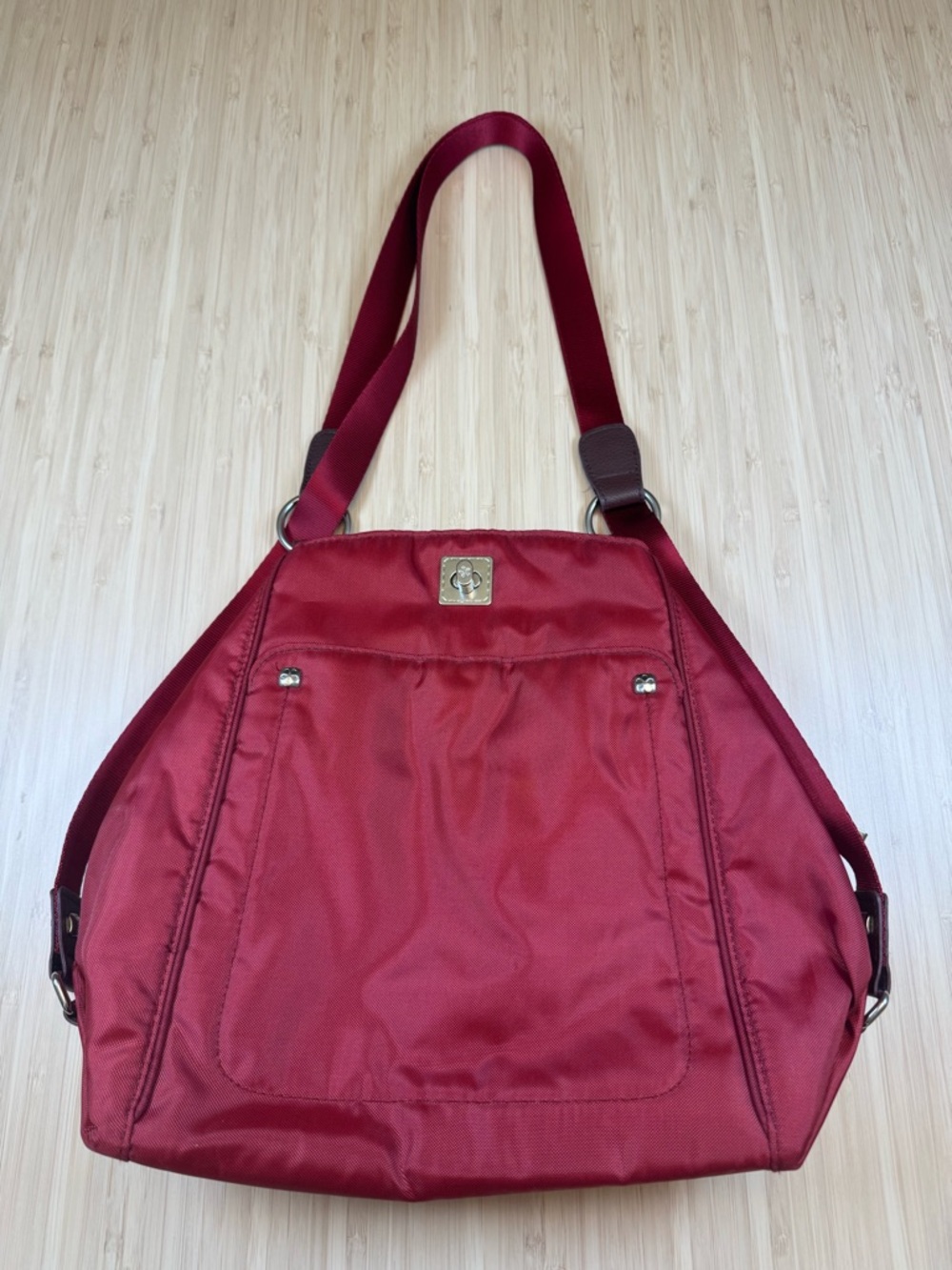 Mosey by Baggallini Red Nylon Convertible Backpack & Shoulder Bag